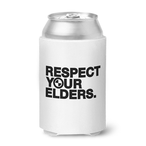 Respect Your Elders BMW Can Koozie - White
