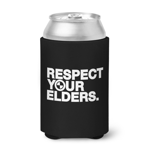 Respect Your Elders BMW Can Koozie - Black